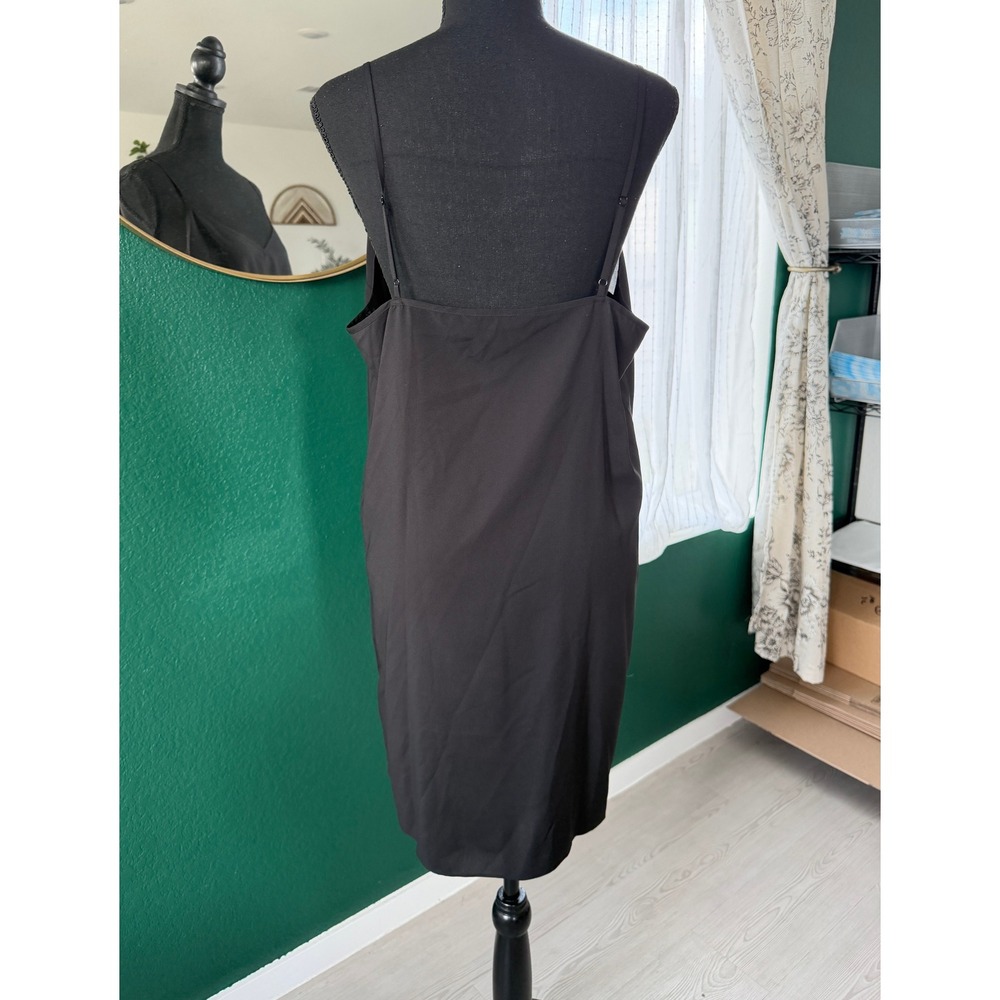 Veronica Beard Black 100% Silk V-Neck Slip Dress Little Black Dress Romantic LBD - Picture 3 of 8